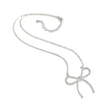 Twist Bow Shape Minimal Pendant Necklace: SILVER